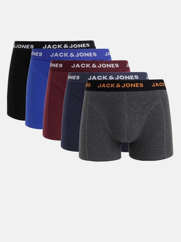Jack & Jones Sada piatich boxeriek v modrej, čiernej, sivej a bordovej farbe Jack & Jones Black Friday