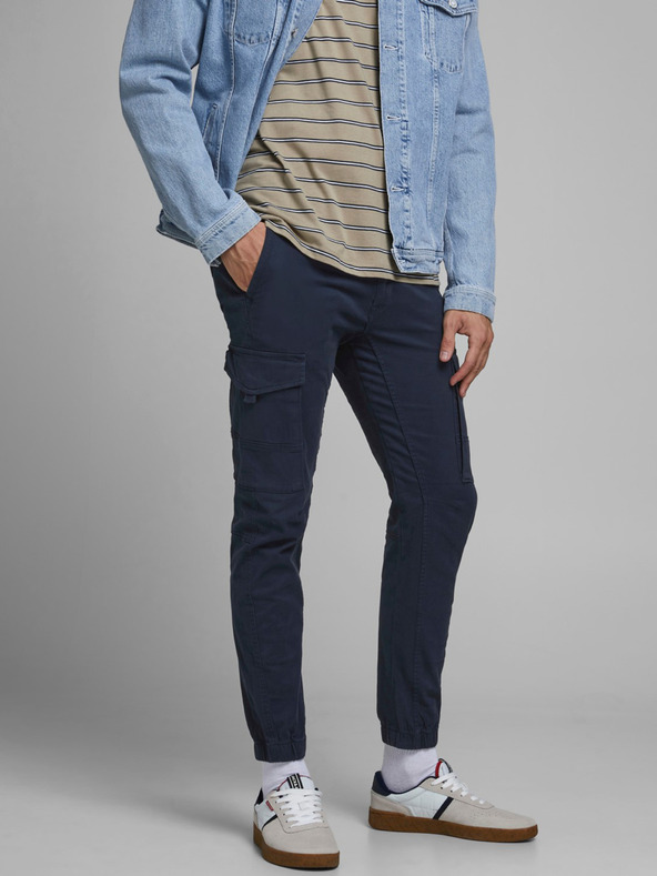 Jack & Jones Tmavomodré nohavice Jack & Jones Paul