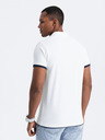 Ombre Clothing Biele pánske polo tričko Ombre Clothing