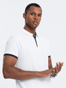 Ombre Clothing Biele pánske polo tričko Ombre Clothing