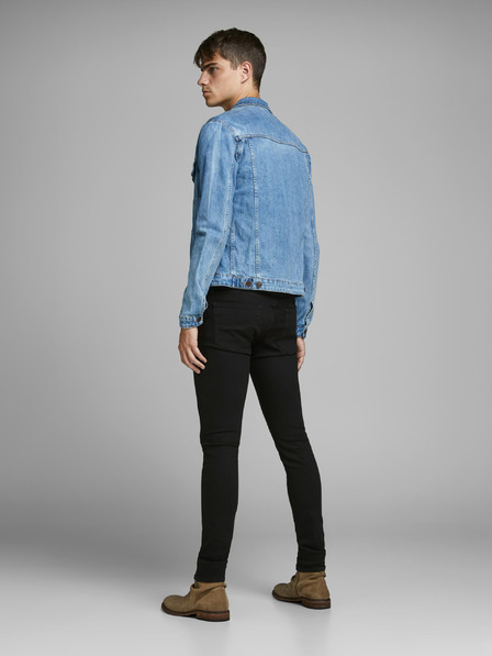 Jack & Jones Čierne pánske džínsy úzkeho strihu Jack & Jones Liam