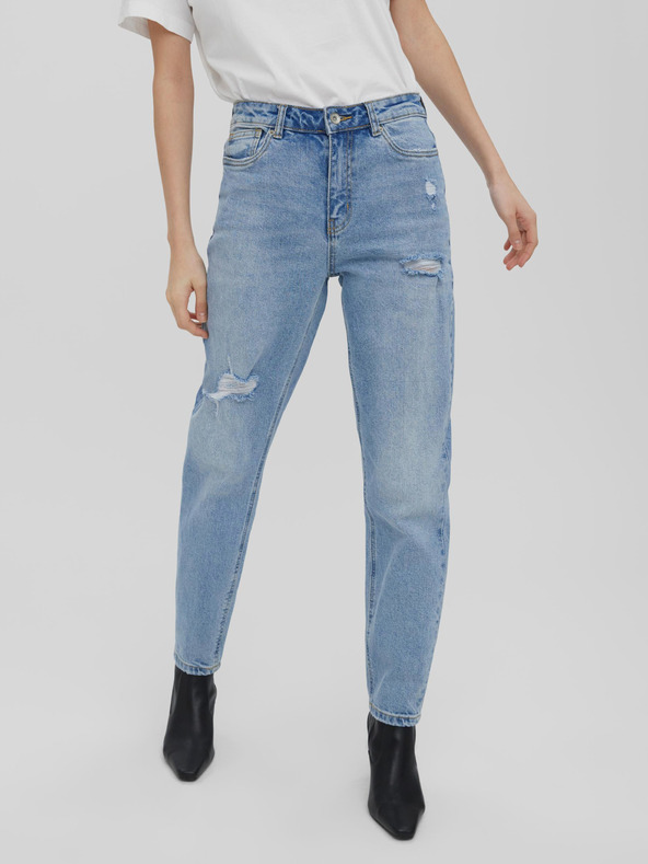 Vero Moda Modré džínsy rovného strihu VERO MODA