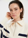 Vero Moda Modro-smetanový pruhovaný sveter VERO MODA Saba