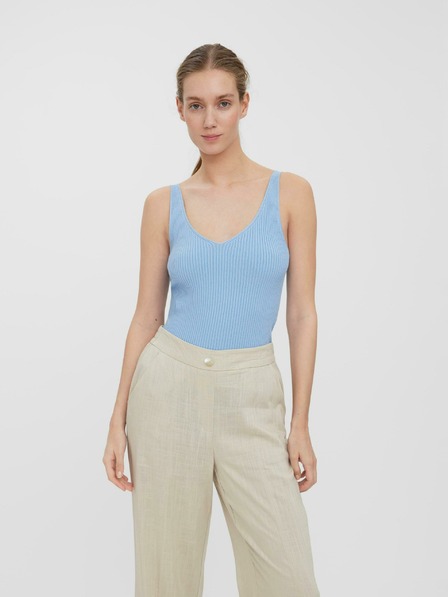 Vero Moda Svetlomodré dámske rebrované základné tielko VERO MODA Glory