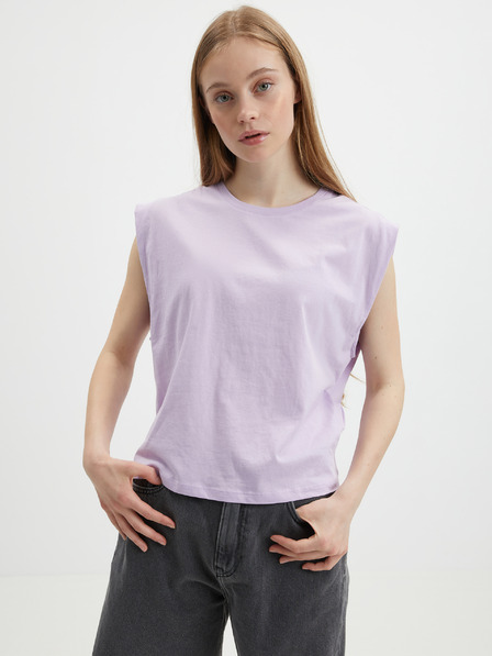 Vero Moda Svetlofialové dámske základné tričko VERO MODA Panna
