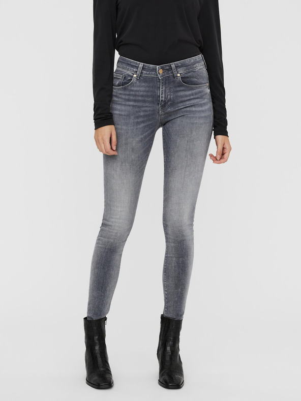 Vero Moda Šedé dámske úzke džínsy VERO MODA Lux