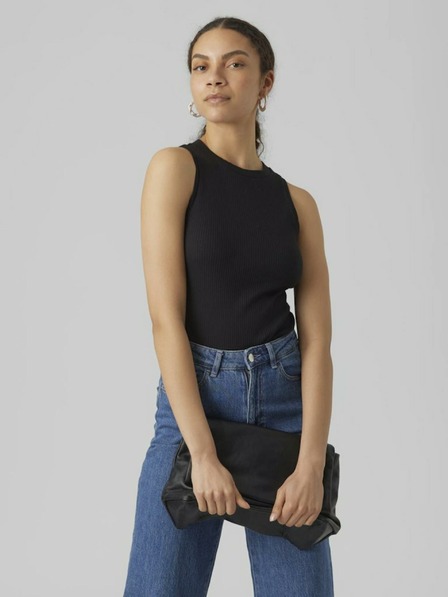 AWARE by VERO MODA Čierne dámske rebrované základné tielko AWARE by VERO MODA Lavender