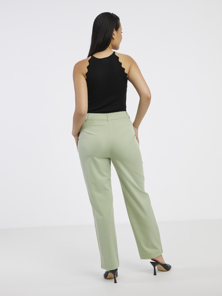 Vero Moda VERO MODA Zelda svetlozelené dámske skrátené nohavice