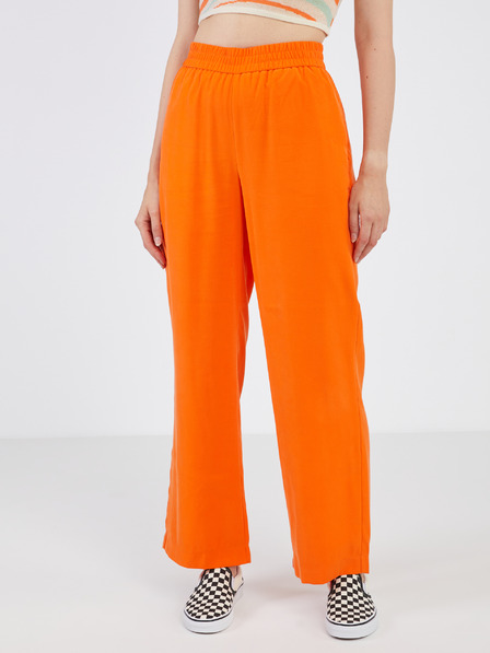 Vero Moda Oranžové dámske široké nohavice VERO MODA Carmen