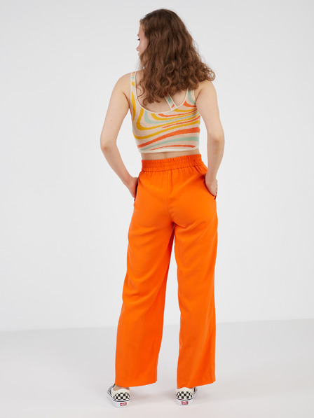 Vero Moda Oranžové dámske široké nohavice VERO MODA Carmen