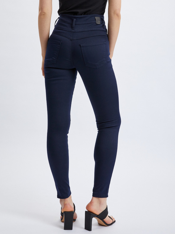 Orsay Tmavo modré dámske skinny fit nohavice ORSAY