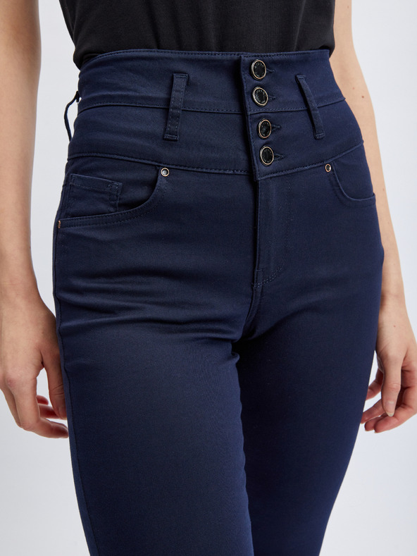Orsay Tmavo modré dámske skinny fit nohavice ORSAY
