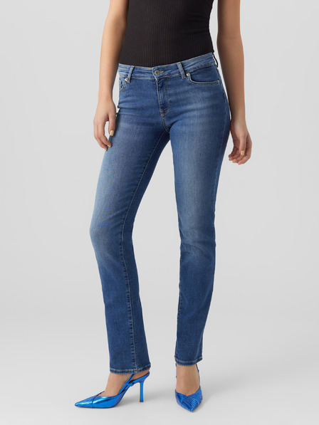 Vero Moda Modré dámske džínsy rovného strihu VERO MODA Daf