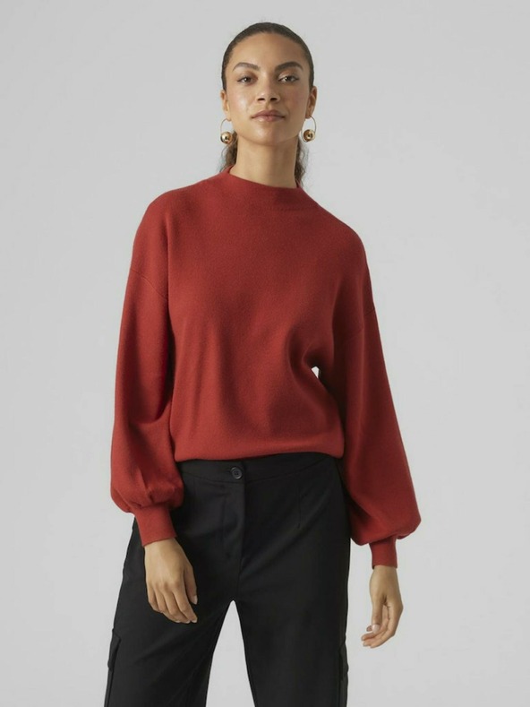 Vero Moda VERO MODA Nancy Červený dámsky sveter