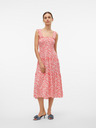 Vero Moda Červeno-biele midi šaty Vero Moda Menny
