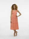 Vero Moda Ružovo-oranžové dámske kvetinové midi šaty Vero Moda Menny