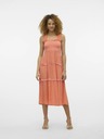 Vero Moda Ružovo-oranžové dámske kvetinové midi šaty Vero Moda Menny