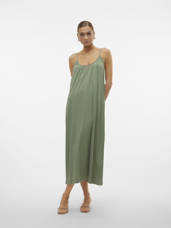 Vero Moda Zelené dámske základné maxi šaty Vero Moda Luna