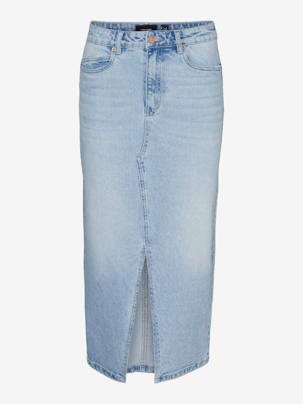 Vero Moda Svetlomodrá dámska džínsová midi sukňa Vero Moda Veri