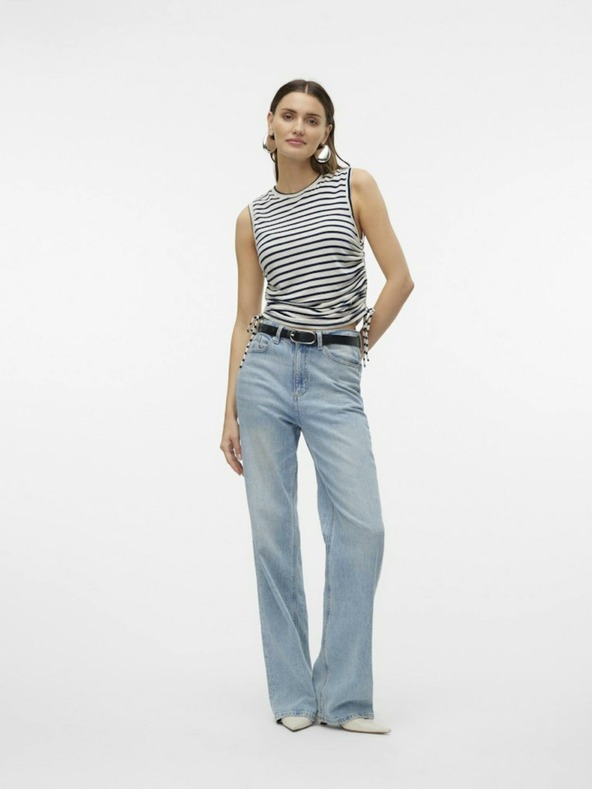 Vero Moda Modro-smetanový pruhovaný top Vero Moda Holly