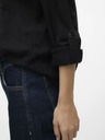 Vero Moda Čierna dámska ľanová blúzka Vero Moda Linn Bumpy