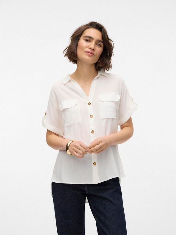 Vero Moda Biela dámska košeľa Vero Moda Bumpy