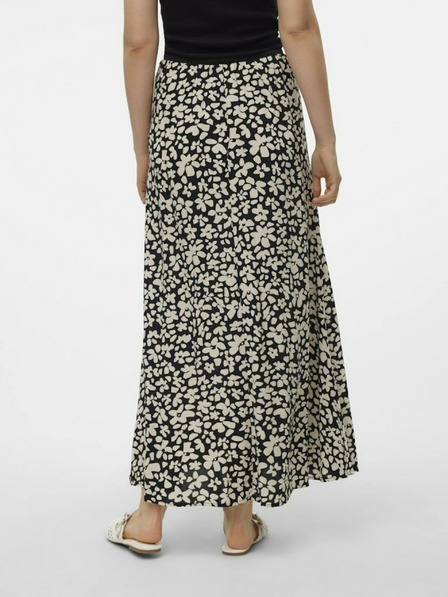 Vero Moda Krémovo-čierna dámska kvetinová maxi sukňa Vero Moda Alba