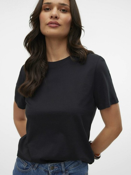 Vero Moda Čierne dámske tričko Vero Moda Paulina