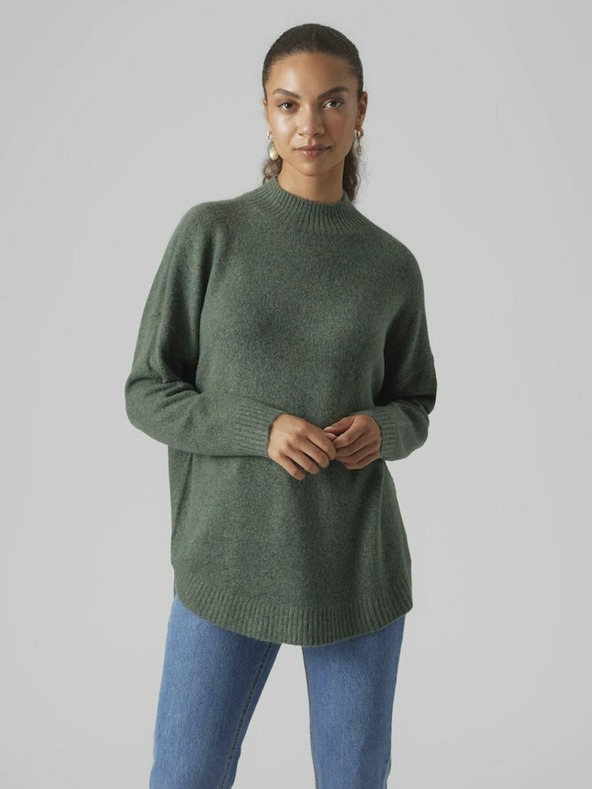 Vero Moda Zelený dámsky sveter Vero Moda Plaza