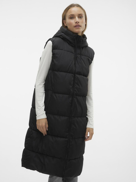 Vero Moda Čierna dámska dlhá prešívaná vesta Vero Moda Ligaane