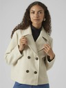 Vero Moda Krémový dámsky krátky kabát Vero Moda Vincemia