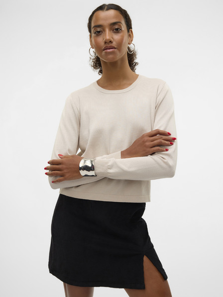 Vero Moda Béžový dámsky sveter Vero Moda Silje