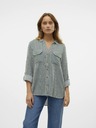 Vero Moda Bielo-zelená dámska pruhovaná košeľa Vero Moda Bumpy