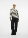 Vero Moda Čierno-béžový dámsky pruhovaný sveter Vero Moda Saba