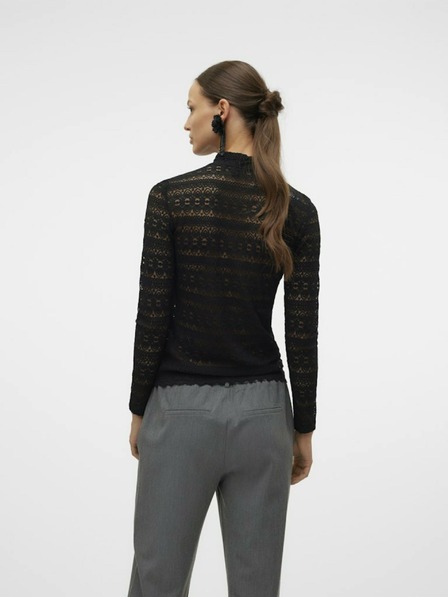 Vero Moda Čierna dámska čipkovaná blúzka Vero Moda Zoe