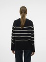 Vero Moda Béžovo-čierny dámsky pruhovaný sveter Vero Moda Flawless