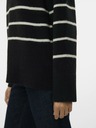 Vero Moda Béžovo-čierny dámsky pruhovaný sveter Vero Moda Flawless