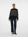 Vero Moda Béžovo-čierny dámsky pruhovaný sveter Vero Moda Flawless