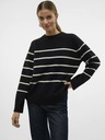 Vero Moda Béžovo-čierny dámsky pruhovaný sveter Vero Moda Flawless