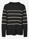 Vero Moda Béžovo-čierny dámsky pruhovaný sveter Vero Moda Flawless