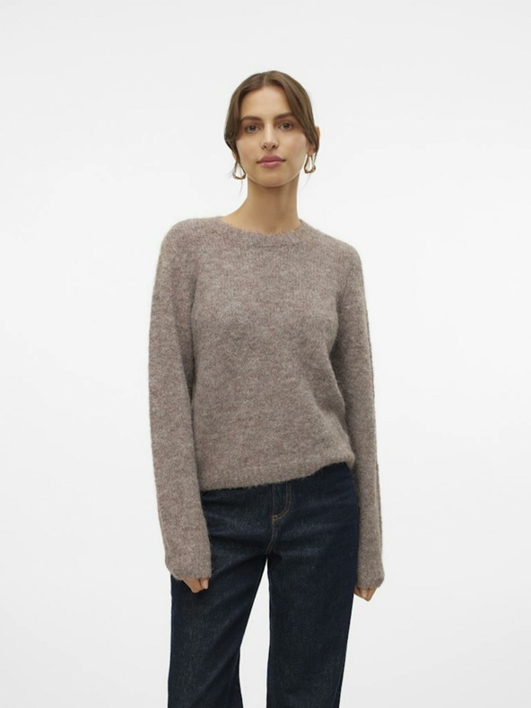 Vero Moda Hnedý dámsky sveter Vero Moda Novah
