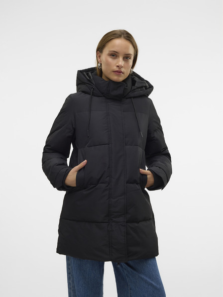 Vero Moda Čierny dámsky páperový kabát Vero Moda Leonielea