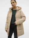 Vero Moda Vero Moda Leonielea Béžový dámsky páperový kabát
