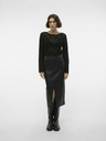 Vero Moda Čierna dámska kožená sukňa Vero Moda