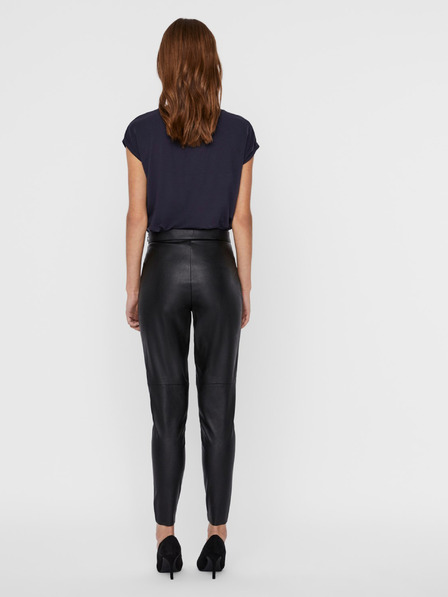 Vero Moda Čierne koženkové legíny VERO MODA Janni