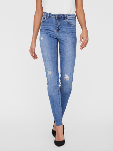 Vero Moda Modré dámske skinny fit džínsy VERO MODA Tanya