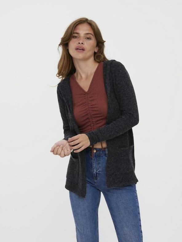 Vero Moda Čierny sveter s kapucňou VERO MODA Doffy