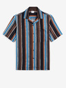 Celio Modro-hnedé pánske pruhované tričko Celio Taboy