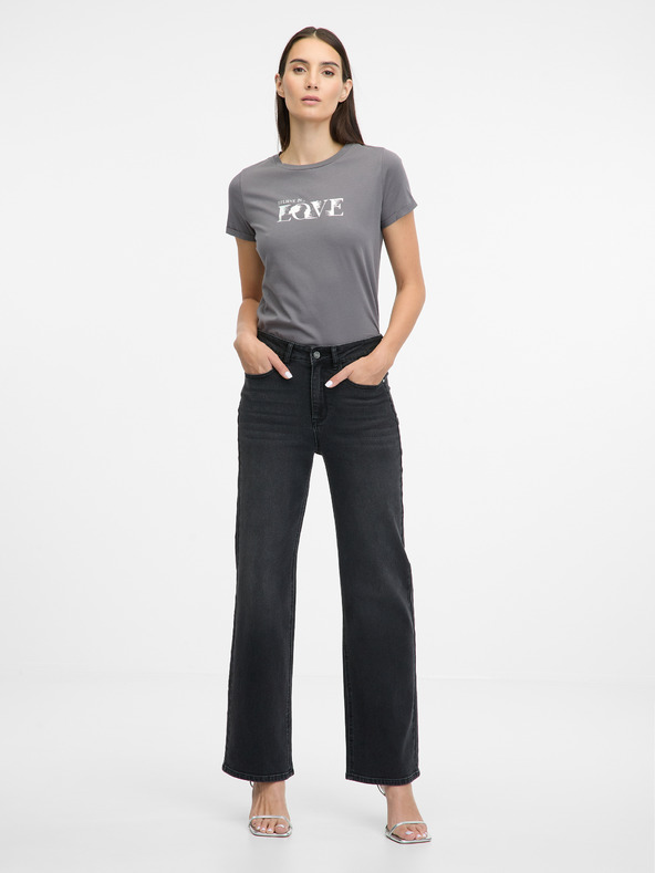 Orsay Šedé dámske tričko s krátkym rukávom ORSAY