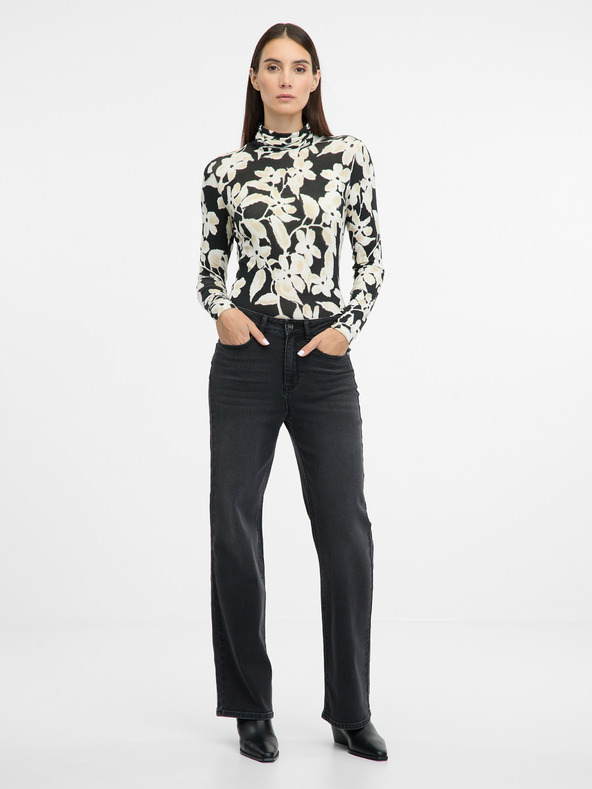 Orsay Čierny dámsky vzorovaný rolák ORSAY